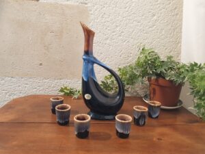 Service à liqueur style Vallauris