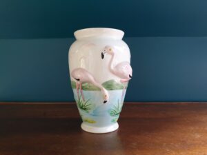 Vase flamant rose vintage