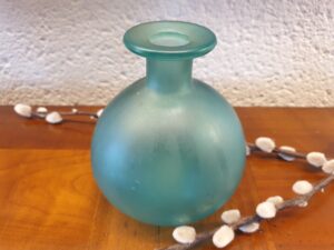Vase boule en verre givré