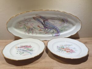 Service à poisson en porcelaine