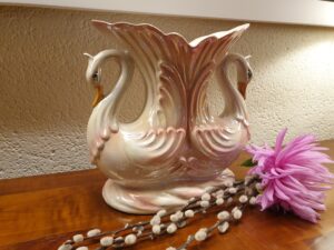 Vase double cygnes Capodimonte