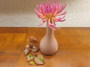 Soliflore rose en verre soufflé