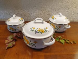 Ensemble de 3 cocottes émaillées