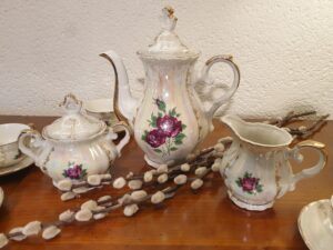 Service à thé en porcelaine nacrée