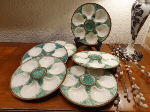 Assiettes à fruits de mer barbotine