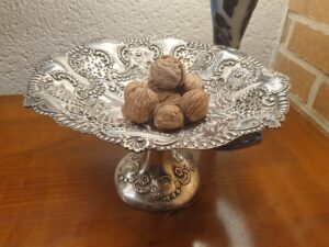 Coupe à fruits métal argenté