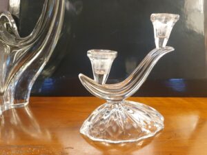 Bougeoir double en cristal