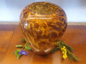 Vase en verre soufflé panthère